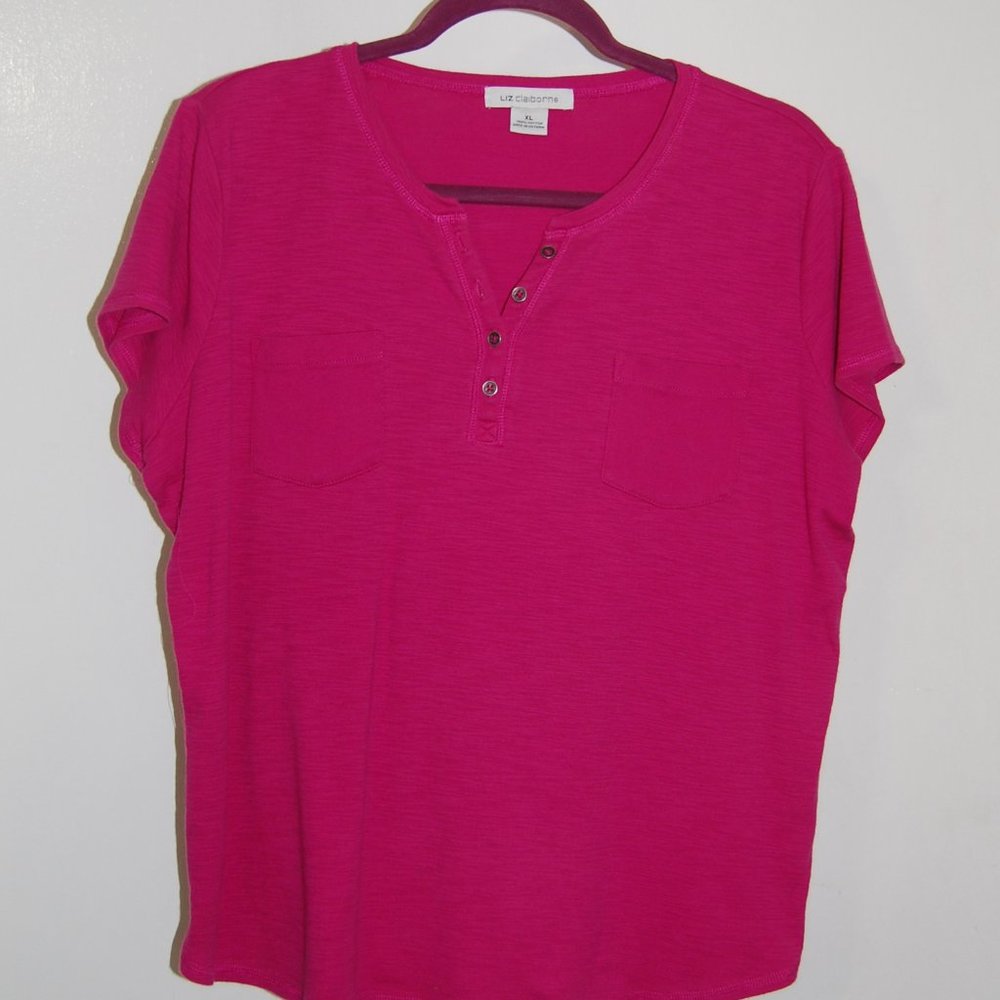 100% cotton, fuchsia tee